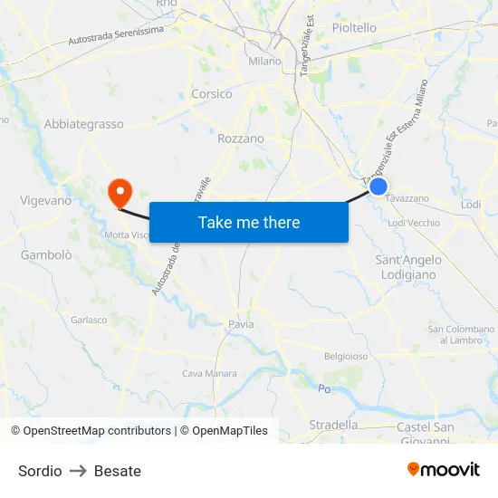 Sordio to Besate map