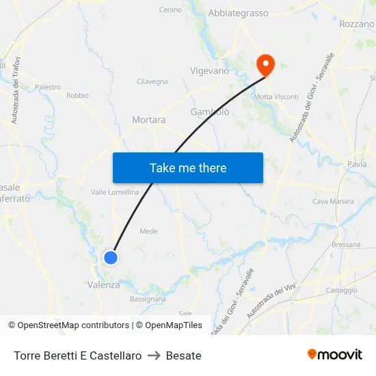 Torre Beretti e Castellaro to Besate map