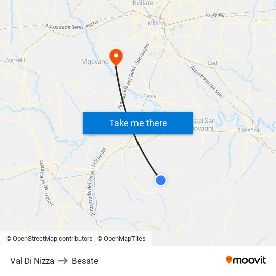 Val Di Nizza to Besate map