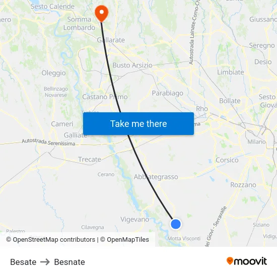 Besate to Besnate map
