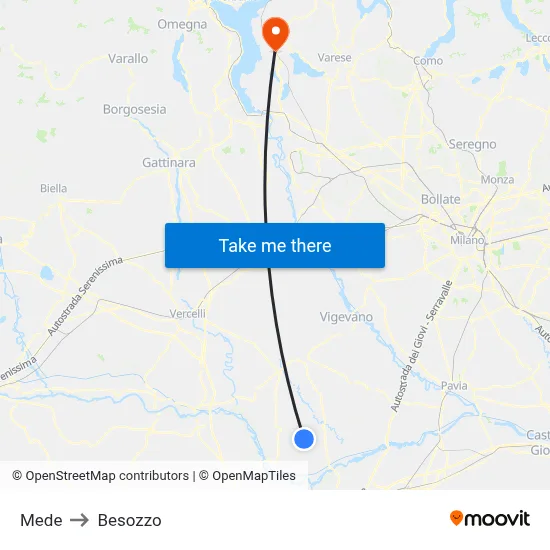 Mede to Besozzo map
