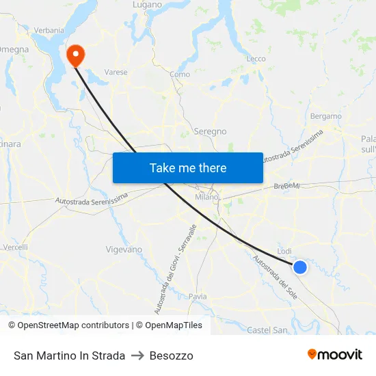 San Martino In Strada to Besozzo map