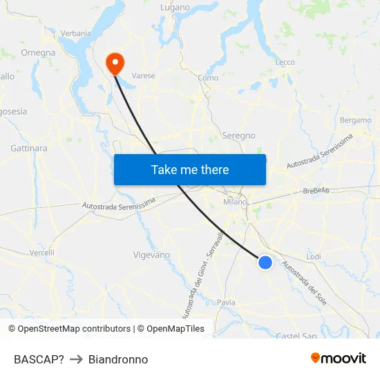 Bascap to Biandronno map