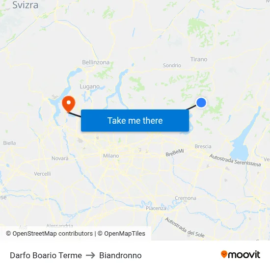 Darfo Boario Terme to Biandronno map