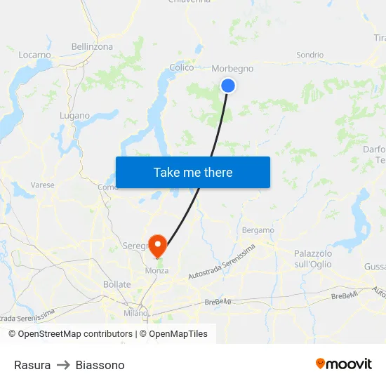 Rasura to Biassono map