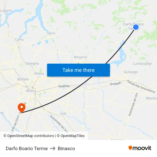 Darfo Boario Terme to Binasco map