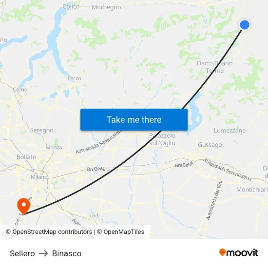 Sellero to Binasco map