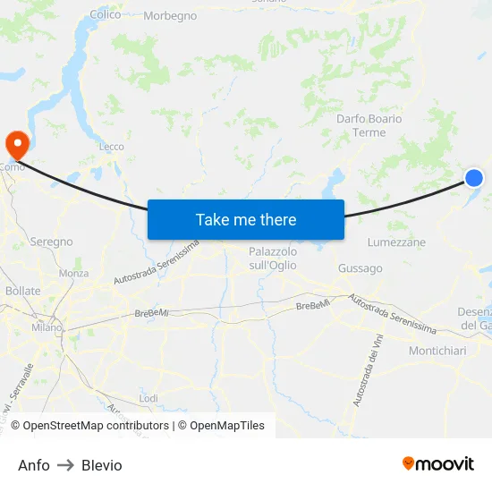 Anfo to Blevio map
