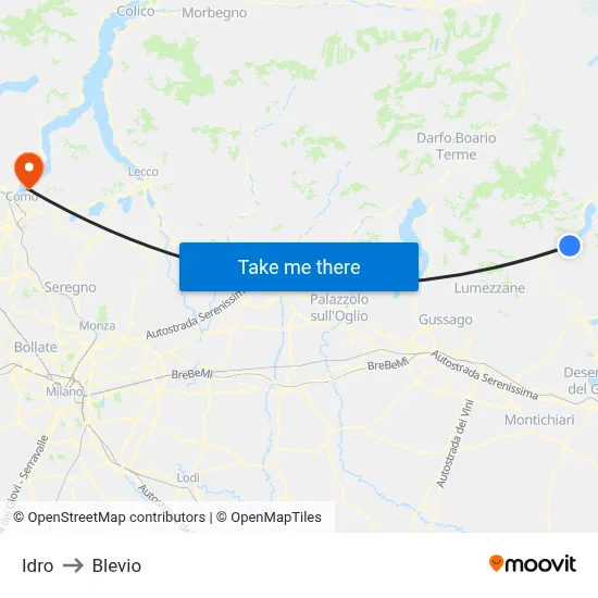 Idro to Blevio map