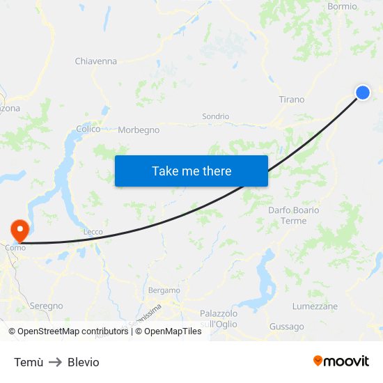 Temù to Blevio map