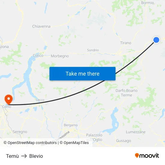 Temù to Blevio map