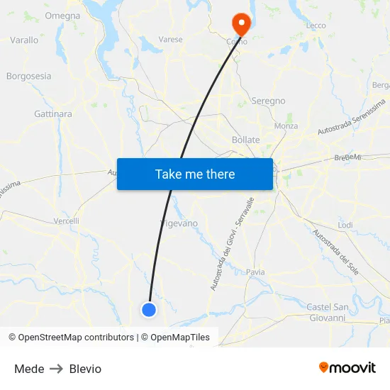 Mede to Blevio map