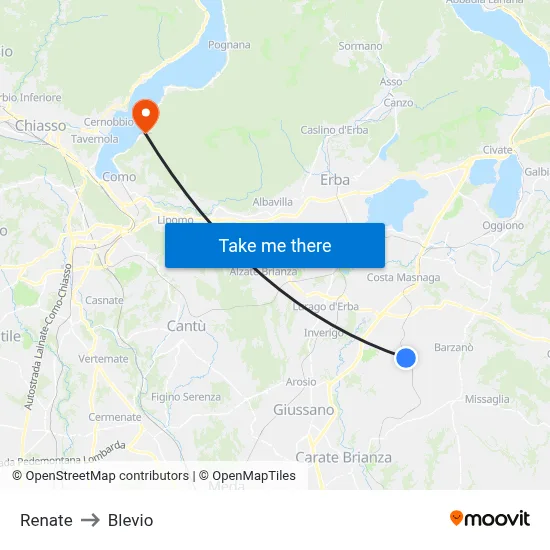 Renate to Blevio map