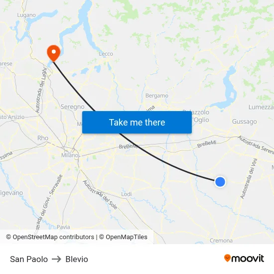 San Paolo to Blevio map