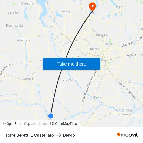 Torre Beretti e Castellaro to Blevio map