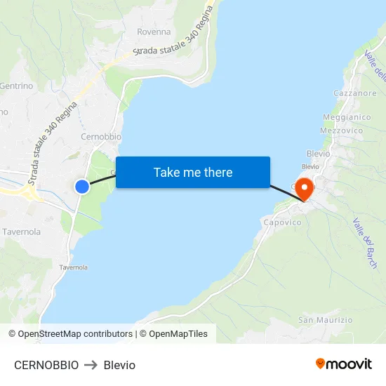 CERNOBBIO to Blevio map