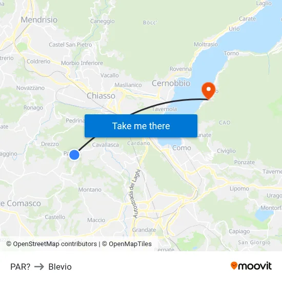 Parre to Blevio map