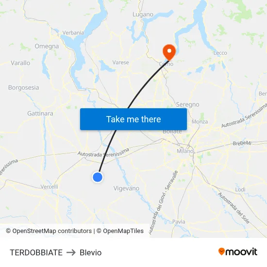 TERDOBBIATE to Blevio map