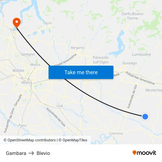 Gambara to Blevio map