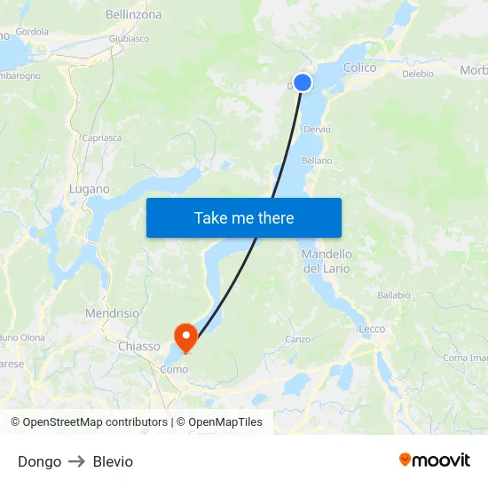 Dongo to Blevio map