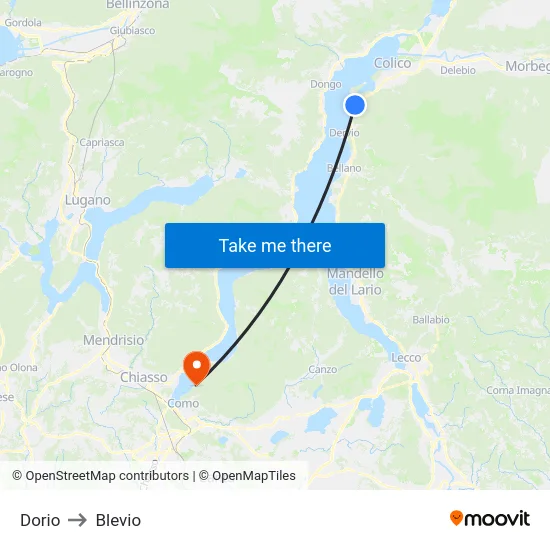 Dorio to Blevio map