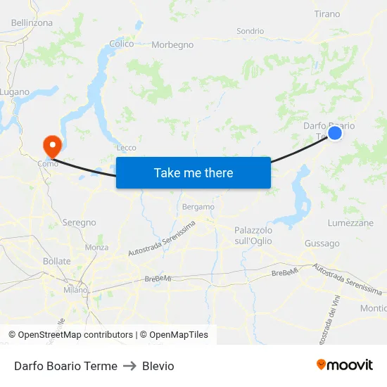 Darfo Boario Terme to Blevio map
