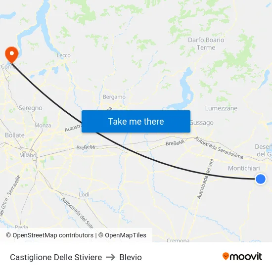 Castiglione Delle Stiviere to Blevio map