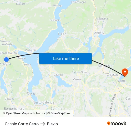 Casale Corte Cerro to Blevio map