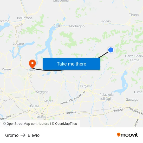 Gromo to Blevio map
