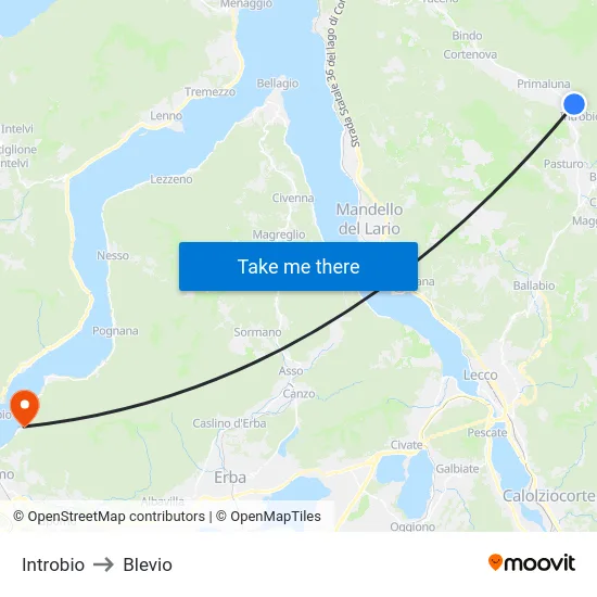 Introbio to Blevio map