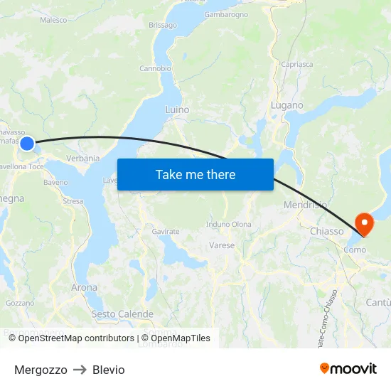 Mergozzo to Blevio map