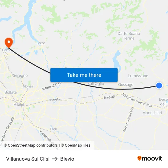 Villanuova Sul Clisi to Blevio map