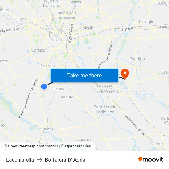 Lacchiarella to Boffalora D'Adda map