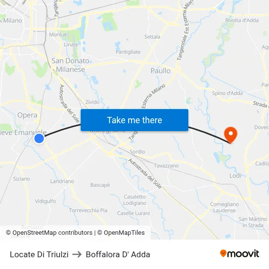 Locate di Triulzi to Boffalora D'Adda map