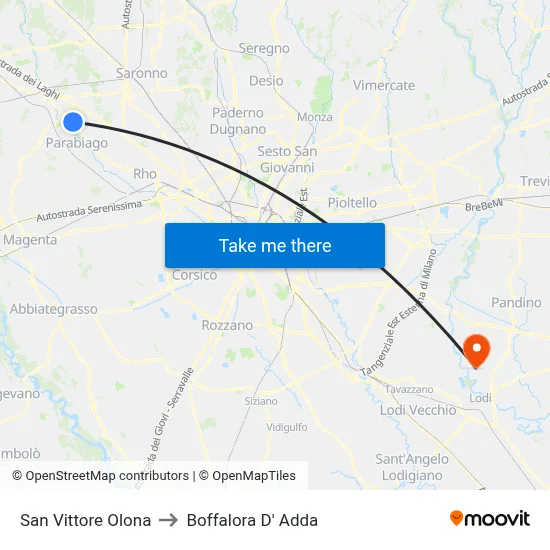 San Vittore Olona to Boffalora D'Adda map