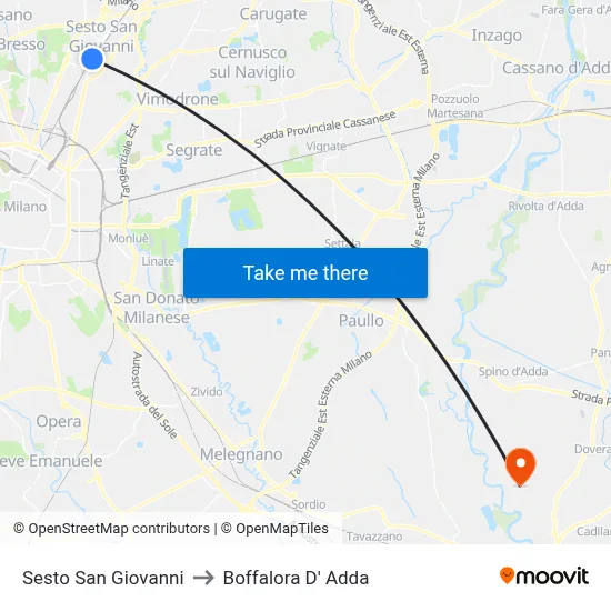 Sesto San Giovanni to Boffalora D'Adda map