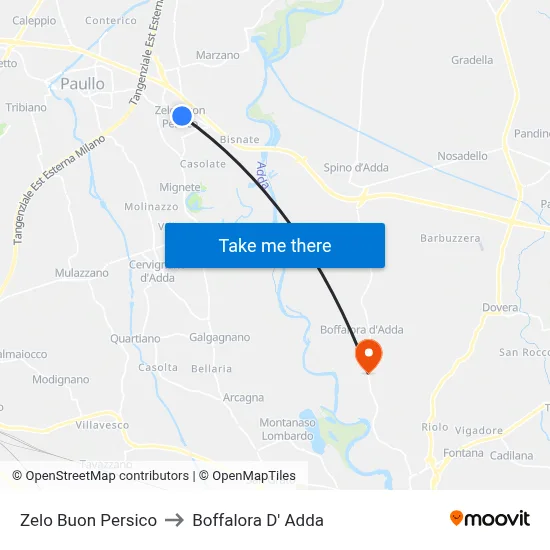 Zelo Buon Persico to Boffalora D'Adda map