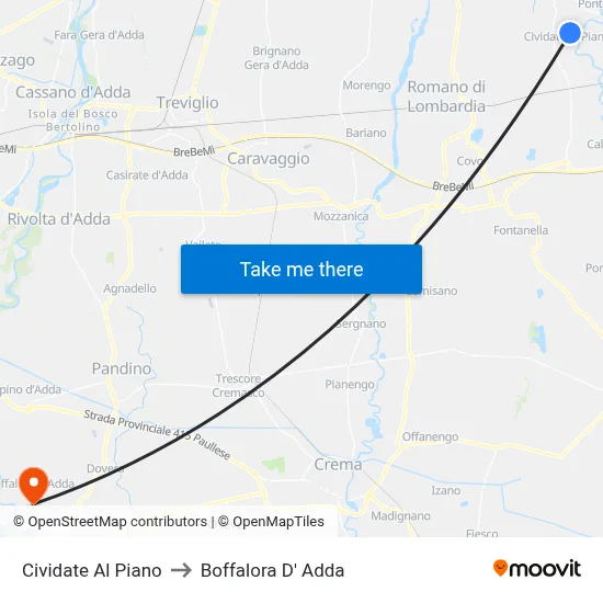 Cividate al Piano to Boffalora D'Adda map