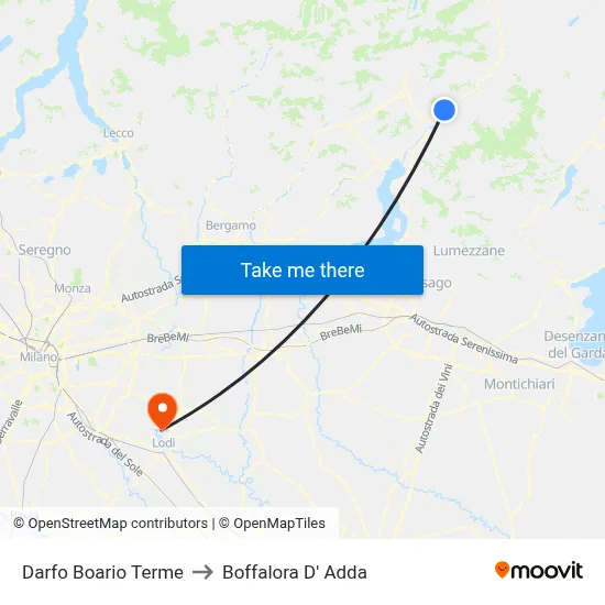 Darfo Boario Terme to Boffalora D'Adda map