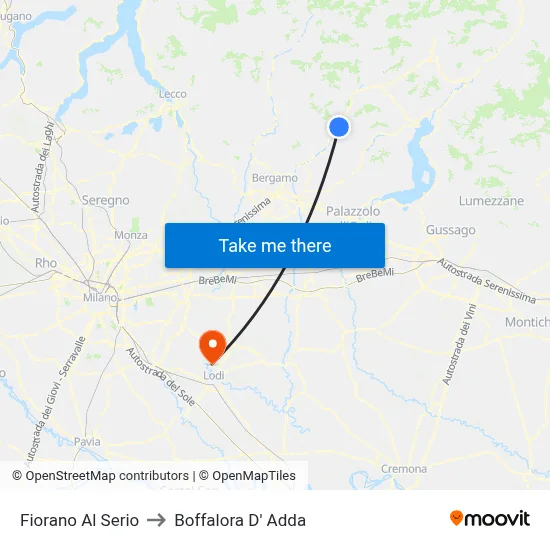 Fiorano al Serio to Boffalora D'Adda map