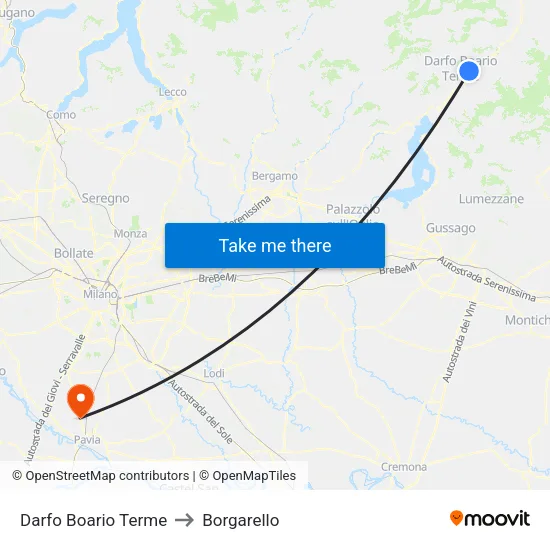 Darfo Boario Terme to Borgarello map