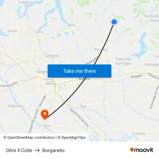 Oltre Il Colle to Borgarello map