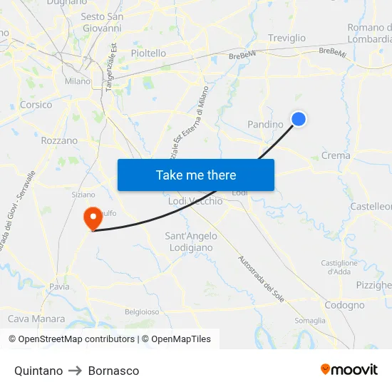 Quintano to Bornasco map