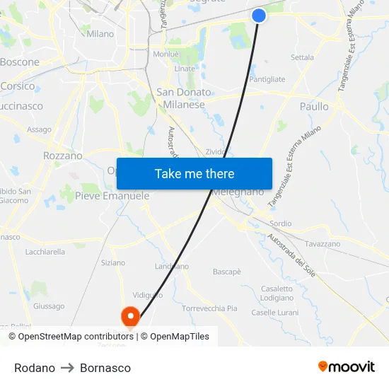 Rodano to Bornasco map