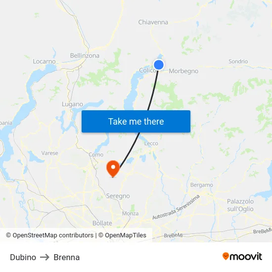 Dubino to Brenna map