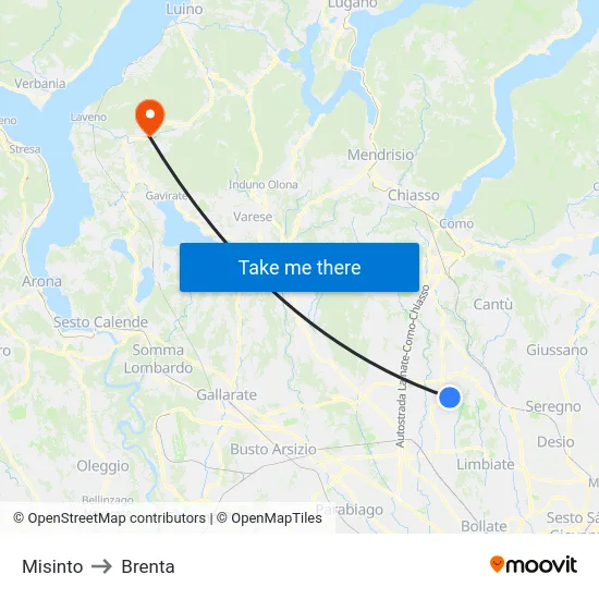 Misinto to Brenta map