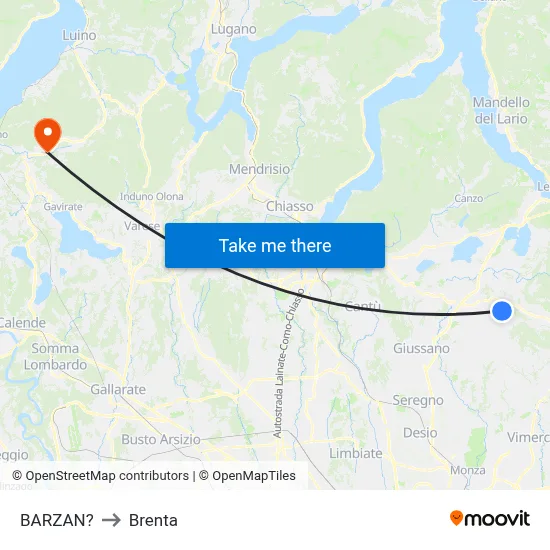 Barzan to Brenta map