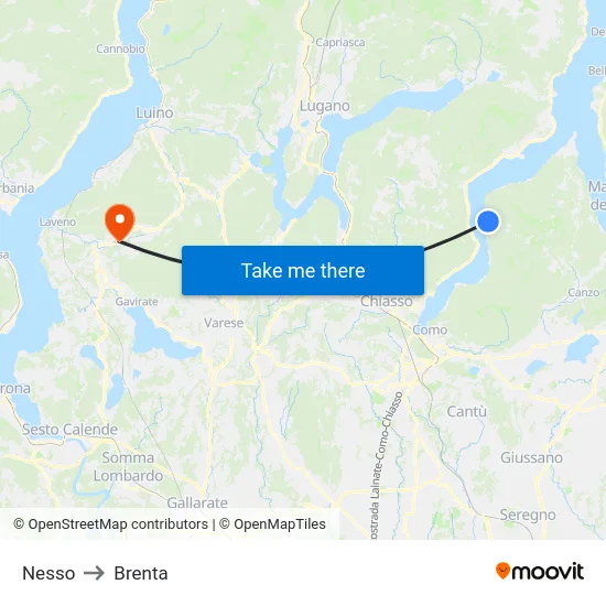 Nesso to Brenta map