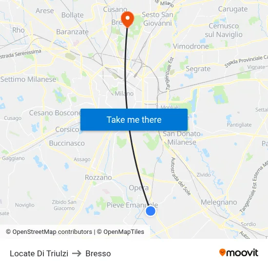 Locate di Triulzi to Bresso map