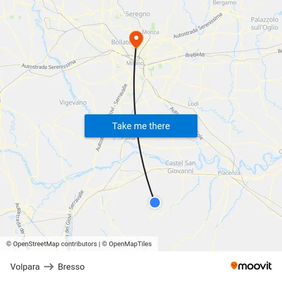 Volpara to Bresso map